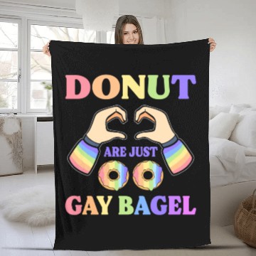 Discover Donuts Are Just Gay Bagel LGBT Fleece Blankets