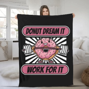 Discover Fitness Donut Donut Gym Fleece Blankets