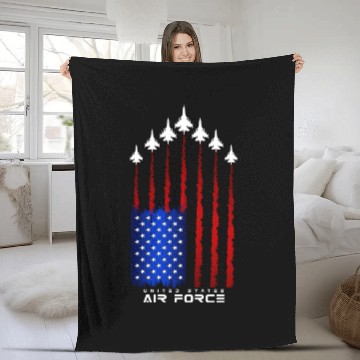 Discover Air Force US Veterans 4th of July Fleece Blankets American