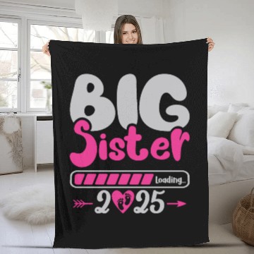 Discover Big Sis loading - Big Sister loading - Pregnancy Fleece Blankets
