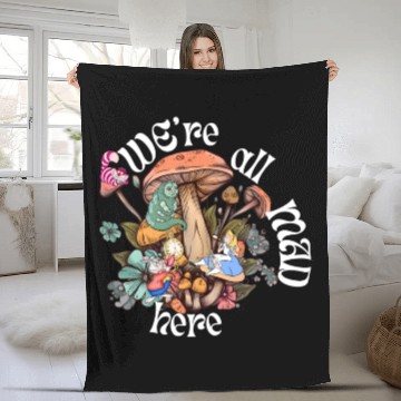 Discover We're all Mad Here - Alice in Wonderland inspired Fleece Blankets