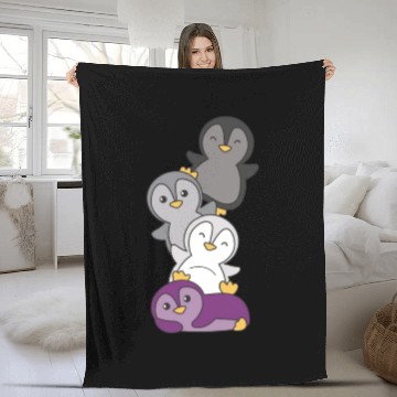 Discover Asexual Flag Pride Lgbtq Cute Penguin Bunch Fleece Blankets