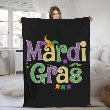 Discover Mardi Gras Party for men, women Fleece Blankets