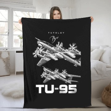 Discover Tupolev TU-95 Heavy Russian Bomber Aircraft Fleece Blankets