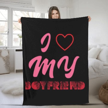 Discover I LOVE MY BOYFRIEND-Fleece Blankets