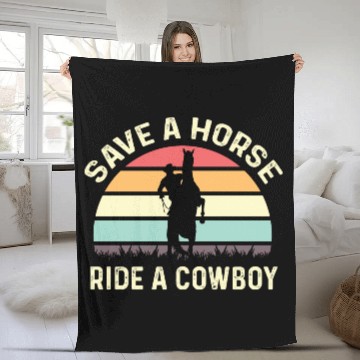 Discover Ride a Cowboy Joker or Funny Person Gift Fleece Blankets