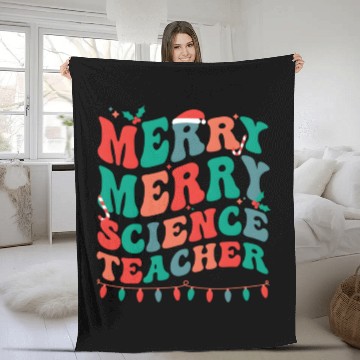 Discover Merry Science Teacher Science Teaching Py Fleece Blankets