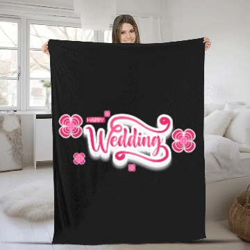 Discover Happy Wedding Fleece Blankets