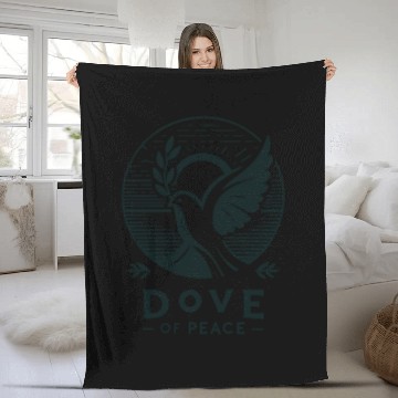 Discover Serene Sunrise: Dove of Peace Fleece Blankets