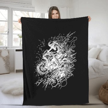 Discover Motorcycle Street Sports Vintage Splash Style Fleece Blankets