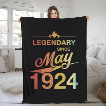 Discover 100th Birthday 100 Year Old Born in May 1924 Fleece Blankets