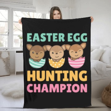 Discover Sweet Deer At Easter With Easter Eggs Deer Fleece Blankets