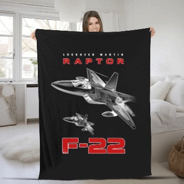 Discover F-22 Raptor Fighterjet Us Air Force Warbird Fleece Blankets