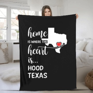 Discover Hood County Texas Is Where My Heart Is Gift Fleece Blankets