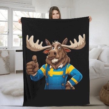 Discover Swedish elk Fleece Blankets
