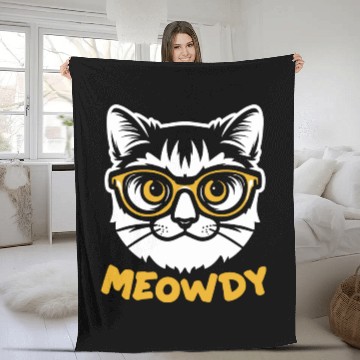 Discover Meowdy Funny Kitty Michigan Gift Fleece Blankets