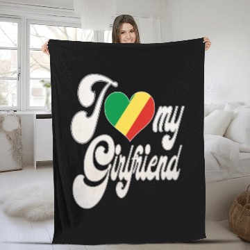 Discover CongoRI Love My Congolese Republic Girlfriend Fleece Blankets