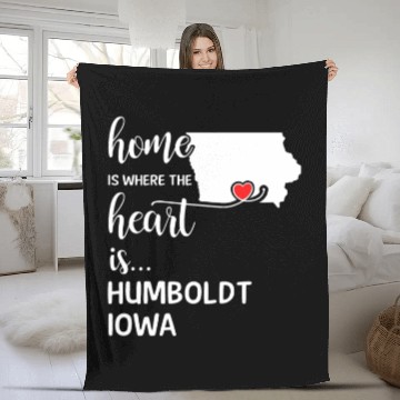 Discover Humboldt County Iowa Is Where My Heart Is Gift Fleece Blankets
