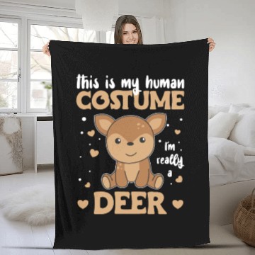 Discover This Is My Human Costume I'm Really A Deer Fleece Blankets