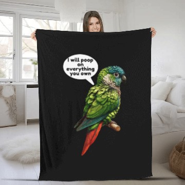 Discover Green Cheeked Conure meme funny Fleece Blankets