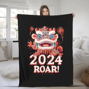 Discover ROAR! 2024 Chinese New Year Dragon Celebration Fleece Blankets