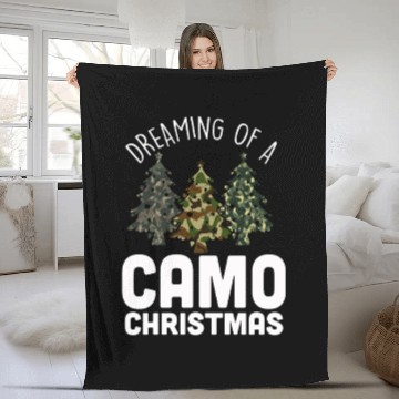 Discover I'm Dreaming Of A Camo Christmas Camouflage Fleece Blankets