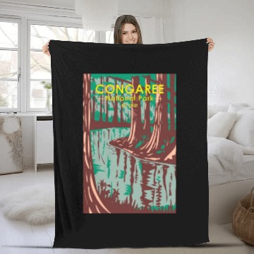 Discover Congaree National Park South Carolina Vintage Fleece Blankets