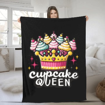 Discover Cupcake Queen Delicious Bakery Muffin Fleece Blankets