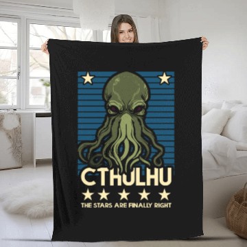 Discover Cthulhu! The Stars are finally right! Fleece Blankets
