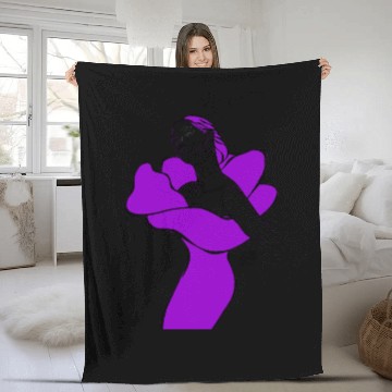 Discover Flower girl purple Fleece Blankets