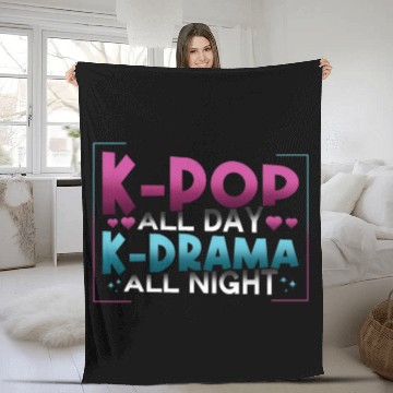 Discover K-Pop All Day K-Drama All Night K-Drama Fleece Blankets