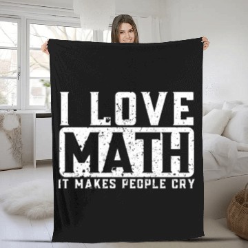 Discover Funny Math Teacher I Love Math Fleece Blankets