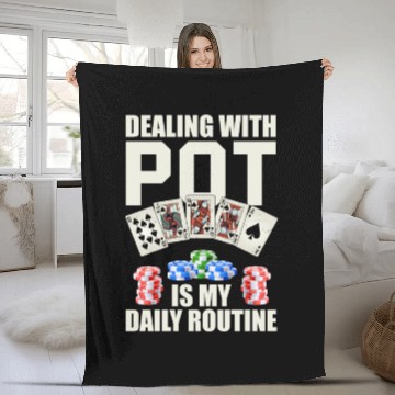 Discover Funny Casino Dealer Poker Fleece Blankets