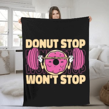 Discover Fitness Donut Funny Donut Gym Fleece Blankets