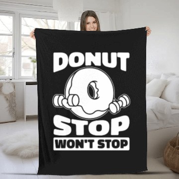 Discover Fitness Donut Funny Donut Gym Fleece Blankets