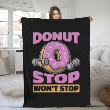 Discover Fitness Donut Funny Donut Gym Fleece Blankets