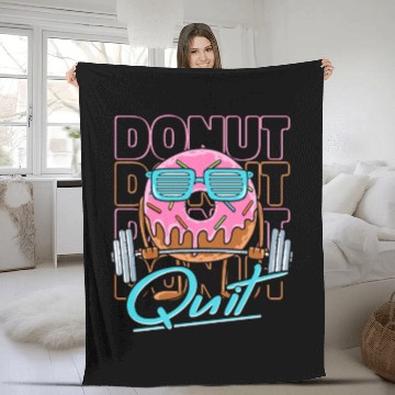 Discover Fitness Donut Funny Donut Gym Fleece Blankets