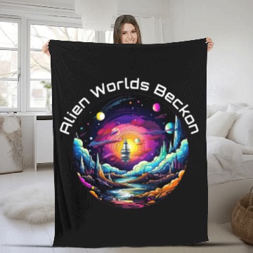 Discover Alien Worlds Beckon Fleece Blankets