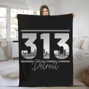 Discover Detroit Michigan Motor City USA Fleece Blankets