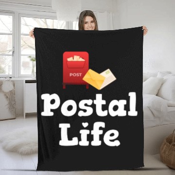 Discover Postal Life Funny Worker Postman Mailman Letter Fleece Blankets