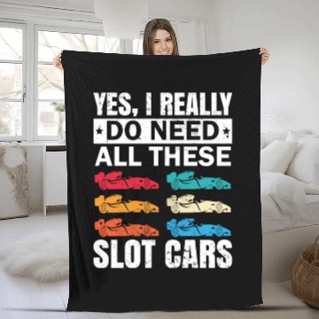 Discover Slot Car Racing Toy RC Car Collector Fleece Blankets