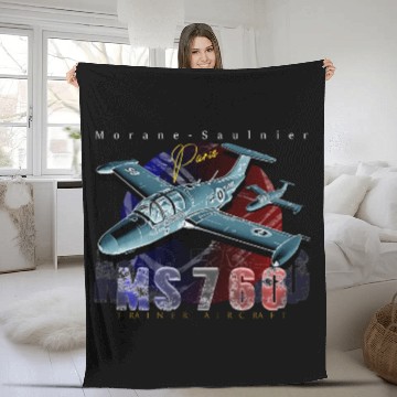 Discover Morane-Saulnier MS760 Military Aircraft Fleece Blankets