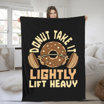Discover Fitness Donut Funny Donut Gym Fleece Blankets