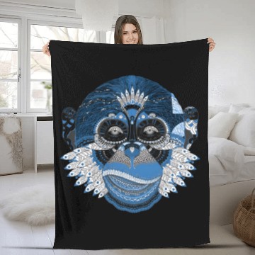 Discover Monkey Mandala Art Fleece Blankets