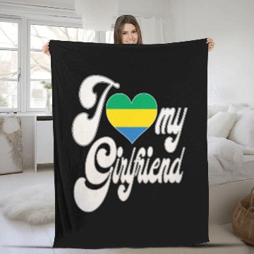 Discover GabonI Love My Gabonese Girlfriend Fleece Blankets