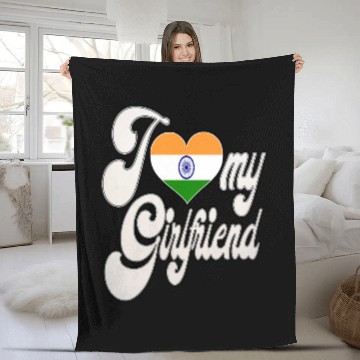 Discover IndiaI Love My Indian Girlfriend Fleece Blankets