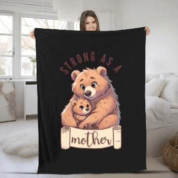 Discover Strong as a Mother Bear Embrace Fleece Blankets