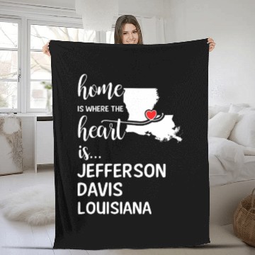 Discover Jefferson Davis County Louisiana Is Where My Heart Fleece Blankets