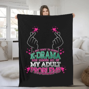 Discover Funny Watch K-Drama Korean Drama K-Drama Fleece Blankets