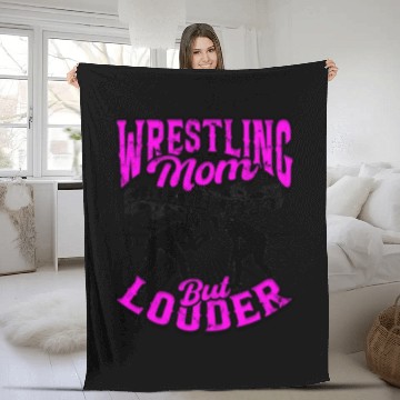 Discover WRESTLING MOM LIKE A REGULAR MOM BUT LOUDER Fleece Blankets